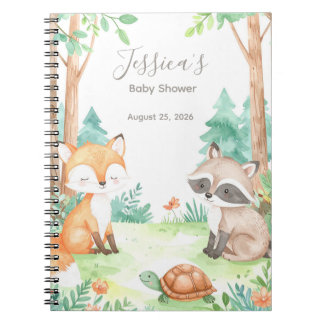 Cute Woodland Baby Shower Theme Gift Notebook