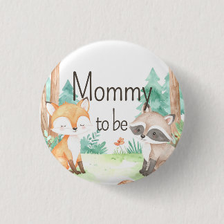 Cute Woodland Baby Shower Theme Mummy to Be 3 Cm Round Badge