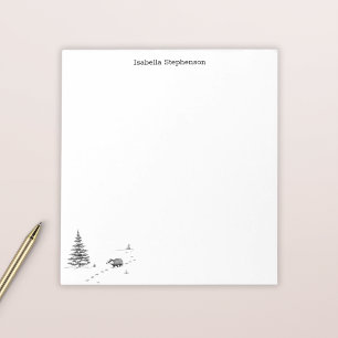 Cute Woodland Badger Whimsical Personalised Notepad