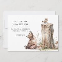 Cute Woodland Bear Cub Pregnancy Announcement