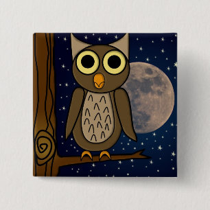 Cute Woodland Bird Artwork 15 Cm Square Badge