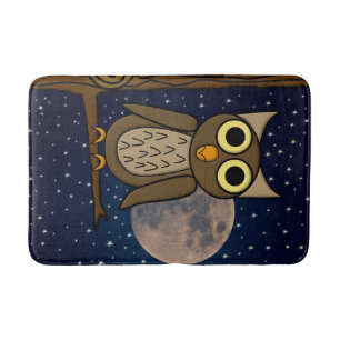 Cute Woodland Bird Artwork Bath Mat
