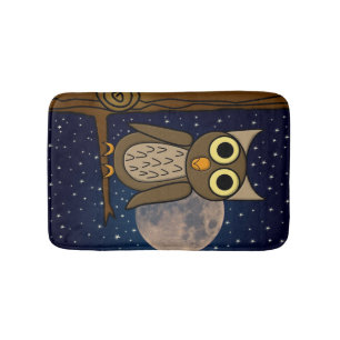 Cute Woodland Bird Artwork Bath Mat