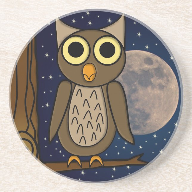 Cute Woodland Bird Artwork Coaster (Front)