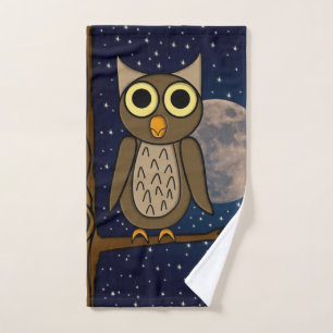 Cute Woodland Bird Artwork Hand Towel