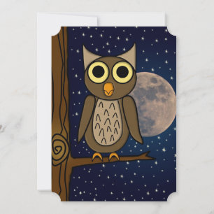 Cute Woodland Bird Artwork Invitation
