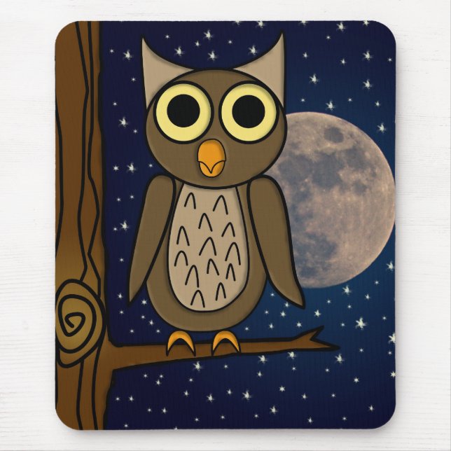 Cute Woodland Bird Artwork Mouse Pad (Front)