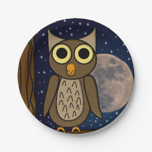 Cute Woodland Bird Artwork Paper Plate