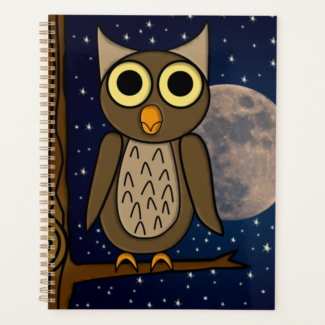 Cute Woodland Bird Artwork Planner (Front)