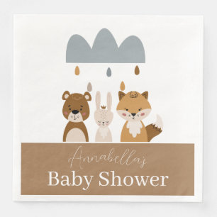 Cute Woodland Boho Baby Animals Napkin