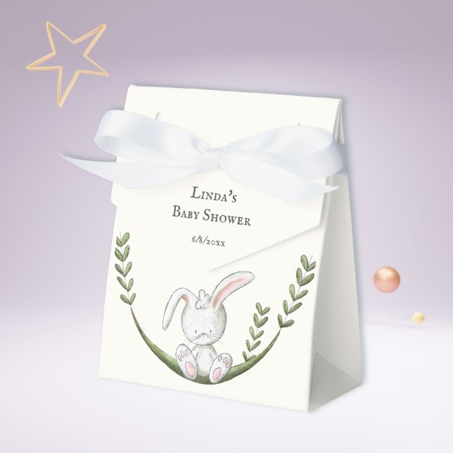 Cute Woodland Bunny Baby Shower Favour Box (Creator Uploaded)