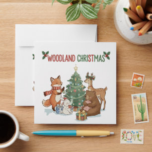Cute Woodland Christmas Animals - Festive Forest Envelope