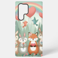 Cute Woodland Creature rainbow valentine's