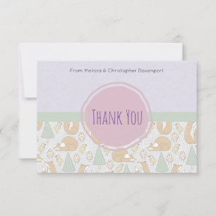 Cute Woodland Creatures baby Shower Thank You Invitation