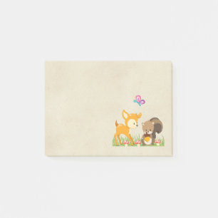 Cute Woodland Creatures Cartoon Illustration Post-it Notes