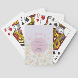 Cute Woodland Creatures Pattern Baby Shower Thanks Playing Cards
