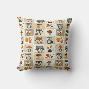 Cute Woodland Critters Pattern: Adorable Animals Cushion