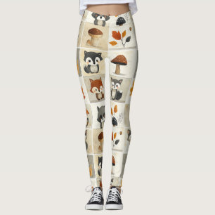 Cute Woodland Critters Pattern: Adorable Animals Leggings