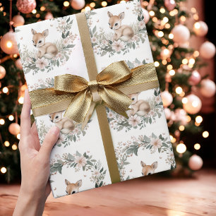Cute Woodland Deer Christmas Wrapping Paper