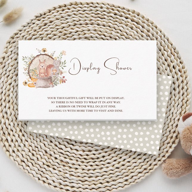 Cute Woodland Forest Animal Friends Baby Shower Enclosure Card (Creator Uploaded)