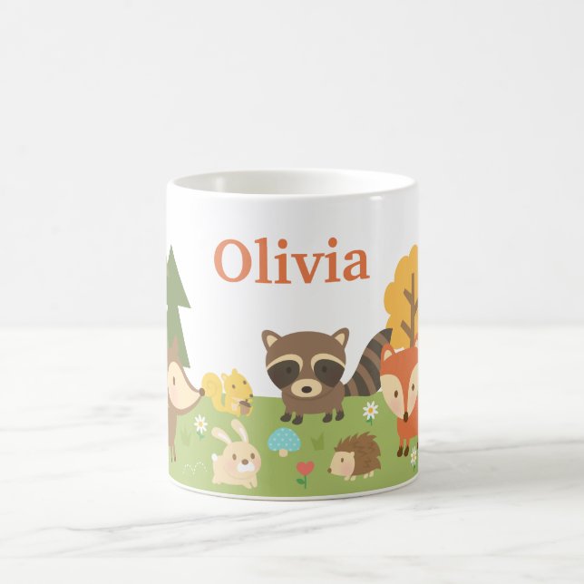 Cute Woodland Forest Animals and Creatures Coffee Mug (Center)