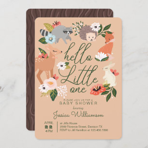 Cute Woodland Forest Animals Baby Shower Invitation