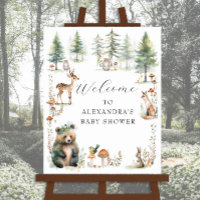 Cute Woodland Forest Animals Bear Deer Baby Shower