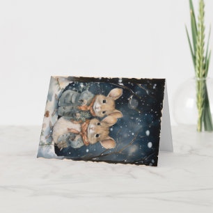 Cute Woodland Forest Animals Christmas Greeting Card