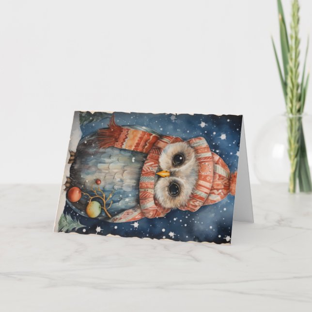 Cute Woodland Forest Animals Christmas Greeting Card (Front)