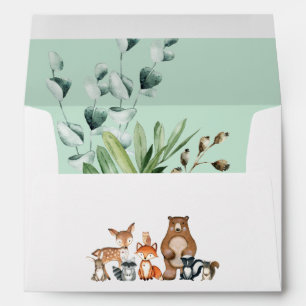 Cute Woodland Forest Animals Return Address Envelope