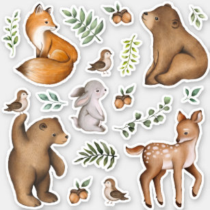Cute Woodland Forest Animals Scrapbook Stationery
