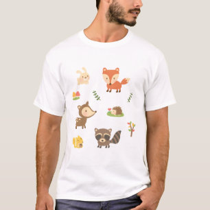 Cute Woodland Forest Animals T-Shirt