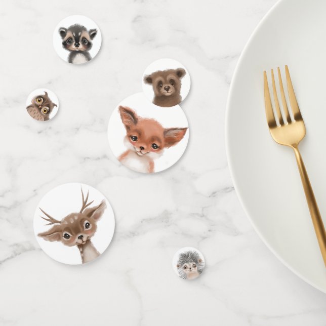 Cute Woodland Forest Animals Wild One Birthday Confetti (Group)