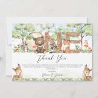 Cute Woodland Forest Animals Wood ONE 1st Birthday