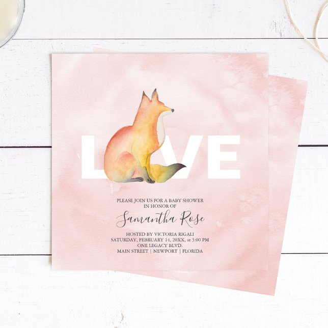 Cute Woodland Fox Baby Shower Invitation  (Creator Uploaded)