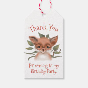 Cute Woodland Fox Birthday Party Thank You Gift Tags