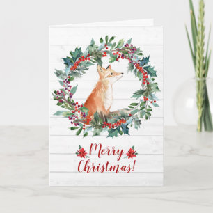 Cute Woodland Fox Christmas Card