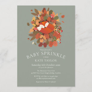 Cute Woodland Fox Cub Baby Sprinkle Invitation