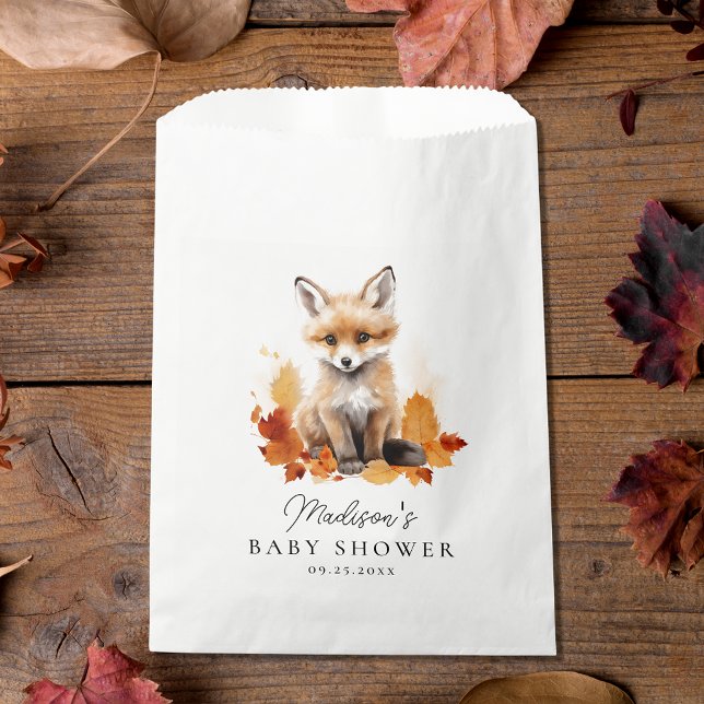 Cute Woodland Fox Fall Baby Shower Favour Bag (Creator Uploaded)