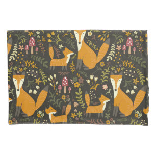 Cute Woodland Fox Pattern Bedroom or Nursery Pillowcase