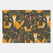 Cute Woodland Fox Pattern Wrapping Paper Sheet (Front 3)