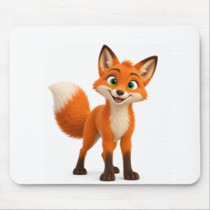 Cute Woodland Fox Storybook Art Mouse Pad