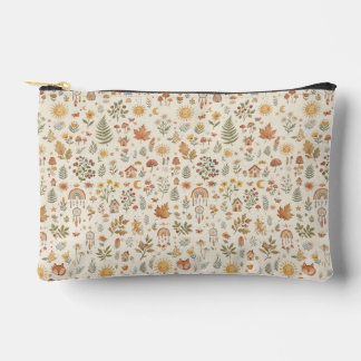 Cute Woodland Fox Sun Rainbow Seamless Pattern Accessory Pouch