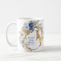 Cute Woodland Fox Watercolor Floral Baby Shower