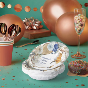 Cute Woodland Fox Watercolor Floral Baby Shower Paper Plate