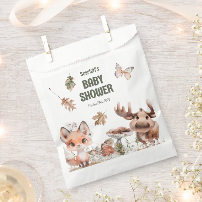 Cute Woodland Friends Baby Shower Favour Bag (Clipped)
