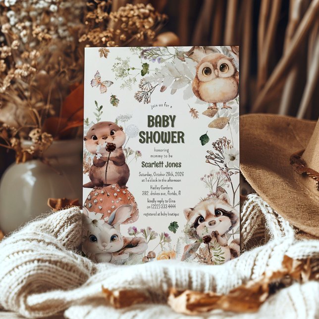 Cute Woodland Friends Baby Shower Invitation (Creator Uploaded)