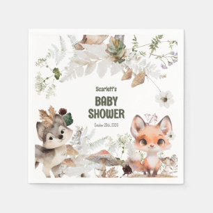 Cute Woodland Friends Baby Shower Napkin
