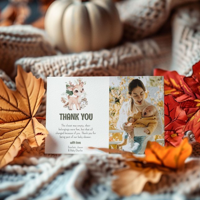 Cute Woodland Friends Baby Shower Thank You Card (Creator Uploaded)