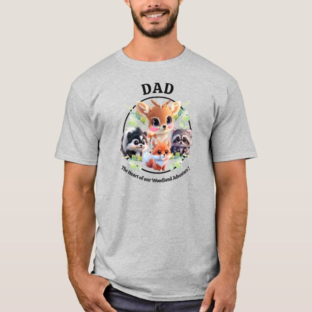 Cute Woodland friends fox skunk racoon deer T-Shirt (Front)